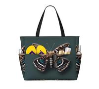 HDSKFNS Beautiful Moth Print Each Travel Bag Large Capacity Tote Bags Foldable Pool Bag Zipper Handbags Vacation