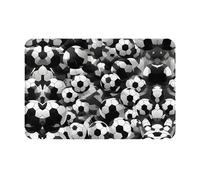 HDSKFNS Black and White Soccer Ball Pattern Print Door Mat,Entrance Mat Welcome Floor Mats for Porch Bathroom Laundry Room Decor Floor Rug