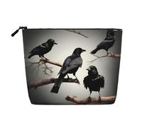 HDSKFNS Black Crow Birds On A Branch Print Cosmetic Bag Makeup Bag For Women Travel Makeup Bag With Zipper Ideal For Daily Use Travel
