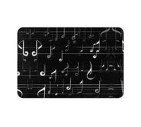 HDSKFNS Black Music Notes Print Door Mat,Entrance Mat Welcome Floor Mats for Porch Bathroom Laundry Room Decor Floor Rug
