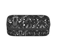 HDSKFNS Black White Snake Skin Pattern Print Pencil Case-Pencil Bag Artists' Pens,Pencils Marker Box Large Capacity Perfect Work Travel