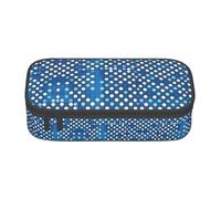HDSKFNS Blue Polka Dot Pattern Print Pencil Case-Pencil Bag Artists' Pens,Pencils Marker Box Large Capacity Perfect Work Travel