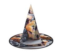 HDSKFNS Blueberry Muffin 03 Print Halloween Witch Hat Wizard Hat For Parties Perfect Accessory For Costumes Holiday Party