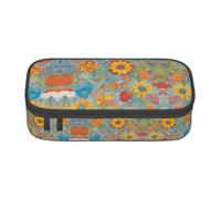 HDSKFNS Bright Color Print Pencil Case-Pencil Bag Artists' Pens,Pencils Marker Box Large Capacity Perfect Work Travel