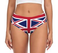 HDSKFNS British Flag Print Ladies Underwear Cotton Brief Underwear Women'S Briefs Comfortable Stretchy, Black, M
