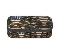 HDSKFNS Camo American Flags Print Pencil Case-Pencil Bag Artists' Pens,Pencils Marker Box Large Capacity Perfect Work Travel