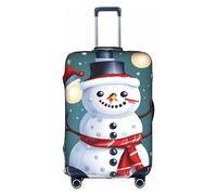 HDSKFNS Christmas Happy Snowmans Print Suitcase Covers For Luggage Suitcase Cover Travel Luggage Cover Fits 18-32 Inch Suitcases, White, L