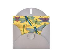 HDSKFNS Colorful Dragonfly Print Greeting Cards 6x4 Inch Pearl Paper Cards With Envelopes,For Birthday Wedding Sympathy