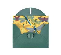 HDSKFNS Colorful Dragonfly Print Greeting Cards 6x4 Inch Pearl Paper Cards With Envelopes,For Birthday Wedding Sympathy