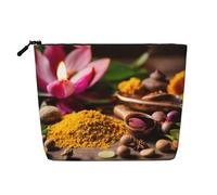 HDSKFNS Condiments Spices Print Cosmetic Bag Makeup Bag For Women Travel Makeup Bag With Zipper Ideal For Daily Use Travel