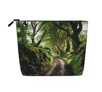 HDSKFNS Dark Hedges Northern Ireland Print Cosmetic Bag Makeup Bag For Women Travel Makeup Bag With Zipper Ideal For Daily Use Travel, Black, One Size