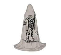HDSKFNS Dinosaur Skeletons04 Print Halloween Hooded Cloak Masquerade Cosplay Costume Unisex Witch Robe Cloak with Hood Cape, Black, Medium