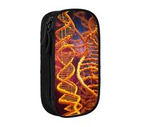 HDSKFNS Dna Chain Photo Print Cute Pencil Case Large Capacity Pencil Pouch Zipper Pencils Box Oxford Cloth Pen Bag