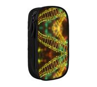 HDSKFNS Dna Chain Photo Print Cute Pencil Case Large Capacity Pencil Pouch Zipper Pencils Box Oxford Cloth Pen Bag