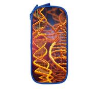 HDSKFNS Dna Chain Photo Print Cute Pencil Case Large Capacity Pencil Pouch Zipper Pencils Box Oxford Cloth Pen Bag