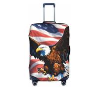 HDSKFNS Eagle With Usa Flag Print Suitcase Covers For Luggage Suitcase Cover Travel Luggage Cover Fits 18-32 Inch Suitcases, White, S