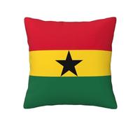 HDSKFNS Flag of Ghana Print Decorative Pillow Covers,Square Pillowcases,for Sofa,Living Room,Bedroom,Holiday House
