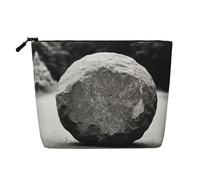 HDSKFNS Grey Zen Stones Picture Print Cosmetic Bag Makeup Bag For Women Travel Makeup Bag With Zipper Ideal For Daily Use Travel, Black, One Size