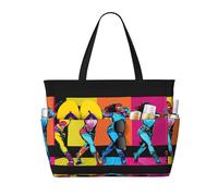 HDSKFNS Gymnastics Game Print Each Travel Bag Large Capacity Tote Bags Foldable Pool Bag Zipper Handbags Vacation