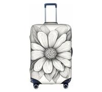 HDSKFNS Hand Drawn Flower Print Suitcase Covers For Luggage Suitcase Cover Travel Luggage Cover Fits 18-32 Inch Suitcases, White, L