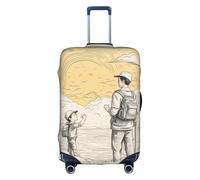 HDSKFNS Happy Fathers Day By Son Print Suitcase Covers For Luggage Suitcase Cover Travel Luggage Cover Fits 18-32 Inch Suitcases, White, X-Large