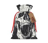 HDSKFNS Horror Ghost Skull Xmas Burlap Bag Christmas Drawstring Bag Holiday New Year Party Home Office Packaging
