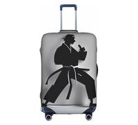 HDSKFNS Impressive Karate Men Print Suitcase Covers For Luggage Suitcase Cover Travel Luggage Cover Fits 18-32 Inch Suitcases, White, Small