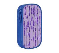 HDSKFNS Lavender Stamp Print Cute Pencil Case Large Capacity Pencil Pouch Zipper Pencils Box Oxford Cloth Pen Bag