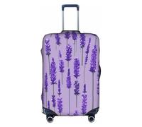 HDSKFNS Lavender Stamp Print Suitcase Covers For Luggage Suitcase Cover Travel Luggage Cover Fits 18-32 Inch Suitcases, White, M