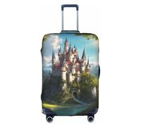HDSKFNS Legendary Fairy Tale Castle03 Print Suitcase Covers For Luggage Suitcase Cover Travel Luggage Cover Fits 18-32 Inch Suitcases, White, M