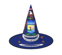 HDSKFNS Michigan State Flag Print Halloween Witch Hat Wizard Hat For Parties Perfect Accessory For Costumes Holiday Party