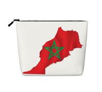 HDSKFNS Morocco Flag Map Print Cosmetic Bag Makeup Bag For Women Travel Makeup Bag With Zipper Ideal For Daily Use Travel
