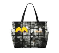 HDSKFNS Mosaic Black Shadow Print Each Travel Bag Large Capacity Tote Bags Foldable Pool Bag Zipper Handbags Vacation