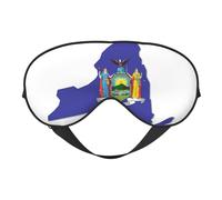 HDSKFNS New York State Flag Map Print Sleep Mask Silk-Like Eye Mask Sleeping Eye Mask For Women Men For Travel Sleep Relaxation