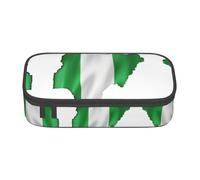 HDSKFNS Nigeria Flag Map Print Pencil Case-Pencil Bag Artists' Pens,Pencils Marker Box Large Capacity Perfect Work Travel