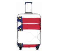 HDSKFNS North Carolina State Flag Map Print Suitcase Covers For Luggage Suitcase Cover Travel Luggage Cover Fits 18-32 Inch Suitcases, White, S