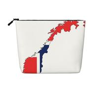 HDSKFNS Norwegian Flag Map Print Cosmetic Bag Makeup Bag For Women Travel Makeup Bag With Zipper Ideal For Daily Use Travel