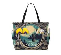 HDSKFNS Not All Who Wander Are Lost 1 Print Each Travel Bag Large Capacity Tote Bags Foldable Pool Bag Zipper Handbags Vacation