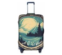 HDSKFNS Not All Who Wander Are Lost 1 Print Suitcase Covers For Luggage Suitcase Cover Travel Luggage Cover Fits 18-32 Inch Suitcases, White, S