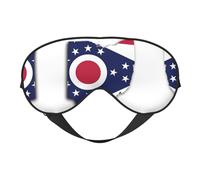 HDSKFNS Ohio State Flag Map Print Sleep Mask Silk-Like Eye Mask Sleeping Eye Mask For Women Men For Travel Sleep Relaxation