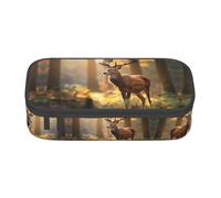 HDSKFNS Outdoor Wildlife Deer Antler Print Pencil Case-Pencil Bag Artists' Pens,Pencils Marker Box Large Capacity Perfect Work Travel