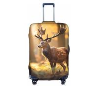 HDSKFNS Outdoor Wildlife Deer Antler Print Suitcase Covers For Luggage Suitcase Cover Travel Luggage Cover Fits 18-32 Inch Suitcases, White, M