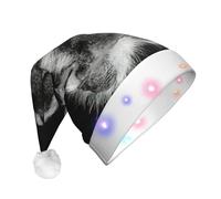 HDSKFNS Pawprint Print Christmas Hat For Adult Santa Hats With Led Lights Xmas Hat Headwear Christmas New Year