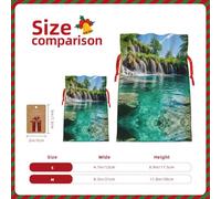 HDSKFNS Plitvice Lakes National Park Xmas Burlap Bag Christmas Drawstring Bag Holiday New Year Party Home Office Packaging