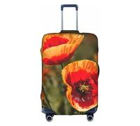 HDSKFNS Poppy Flowers Print Suitcase Covers For Luggage Suitcase Cover Travel Luggage Cover Fits 18-32 Inch Suitcases, White, S