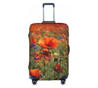HDSKFNS Poppy Flowers Print Suitcase Covers For Luggage Suitcase Cover Travel Luggage Cover Fits 18-32 Inch Suitcases, White, Small