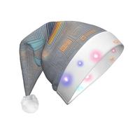 HDSKFNS Programming Code Print Christmas Hat For Adult Santa Hats With Led Lights Xmas Hat Headwear Christmas New Year