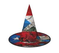 HDSKFNS Puerto Rico Wallpaper Flag Print Halloween Witch Hat Wizard Hat For Parties Perfect Accessory For Costumes Holiday Party