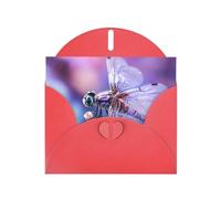 HDSKFNS Purple Dragonfly Print Greeting Cards 6x4 Inch Pearl Paper Cards With Envelopes,For Birthday Wedding Sympathy