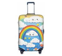 HDSKFNS Rainbow Clouds Raindrop Print Suitcase Covers For Luggage Suitcase Cover Travel Luggage Cover Fits 18-32 Inch Suitcases, White, XL